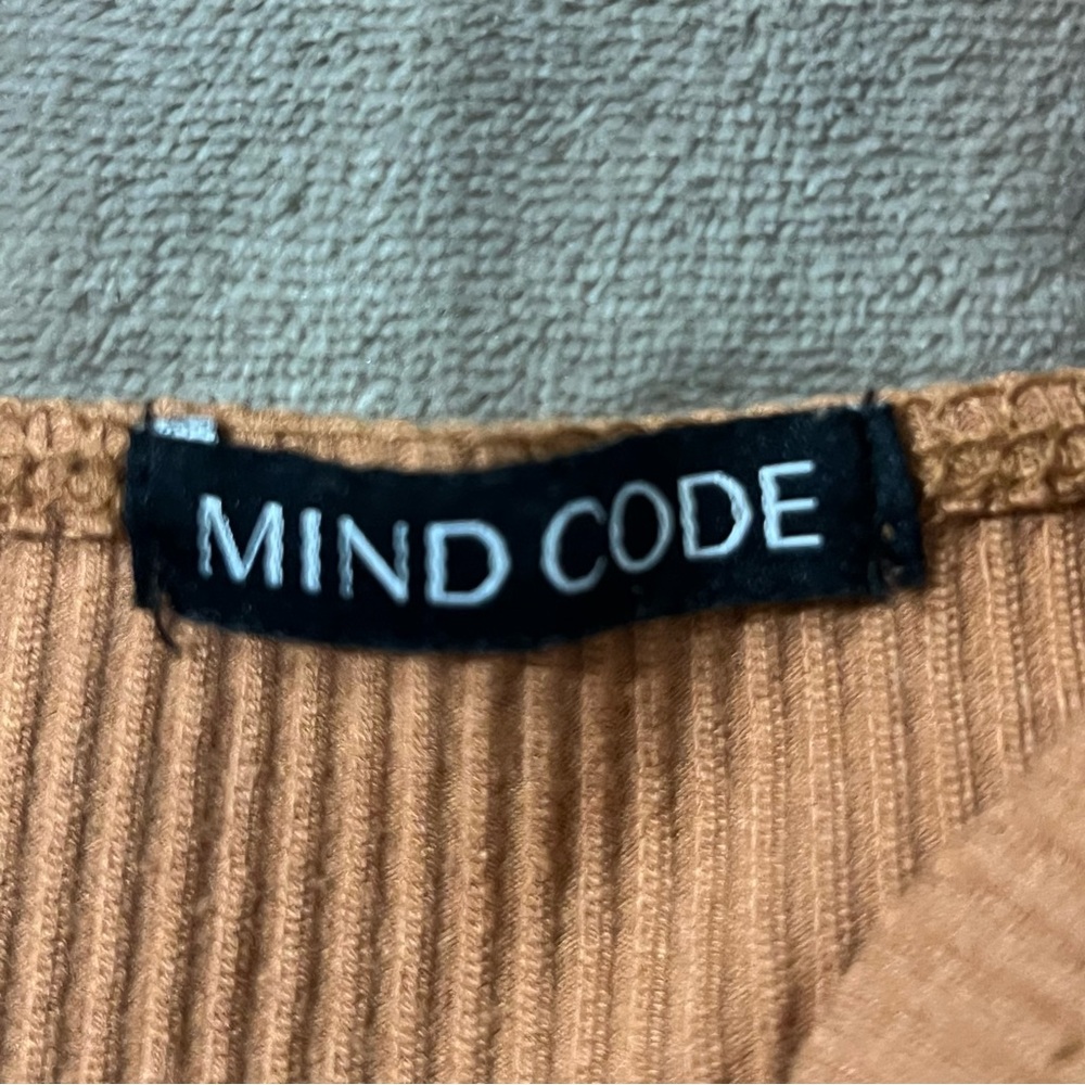 Mind Code Caramel Button Bodycon Dress - image 3